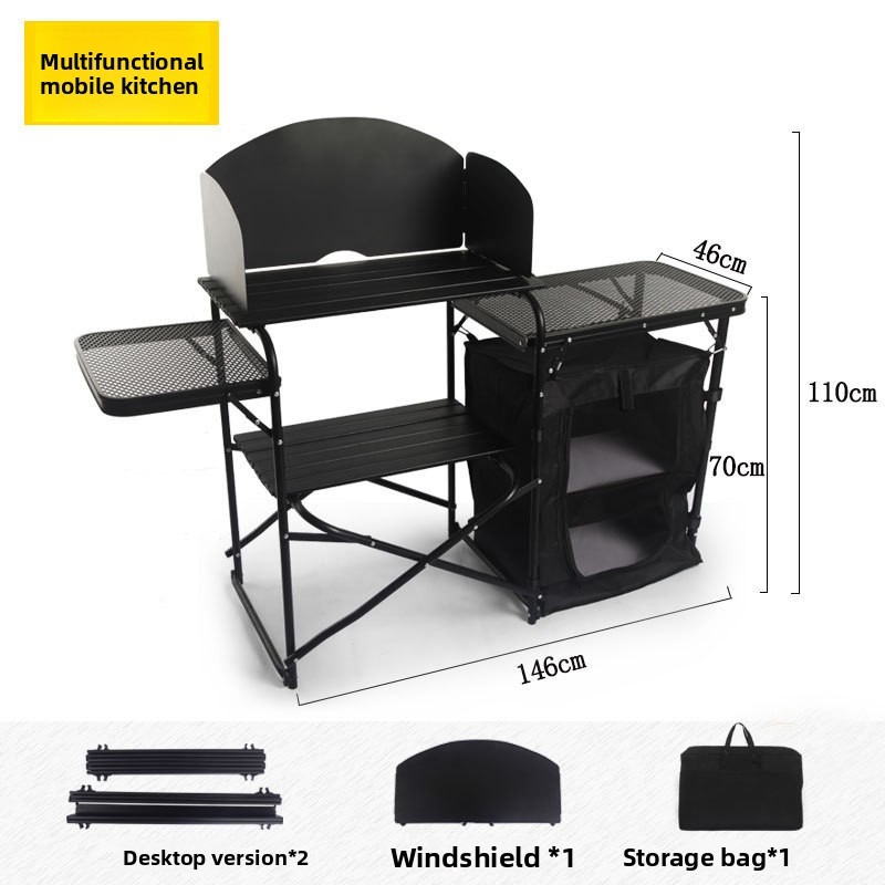 Camping Outdoor Cooking Table - Table de camping pliante multifonctionnelle pour