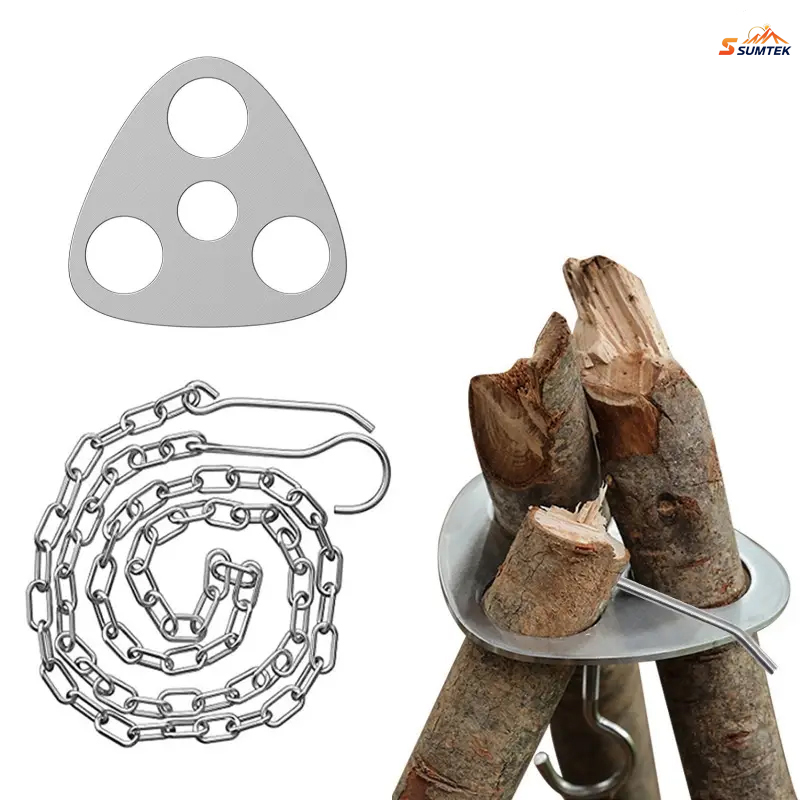 Camping Cooking Hanger - Trépied de Camping Portable en acier