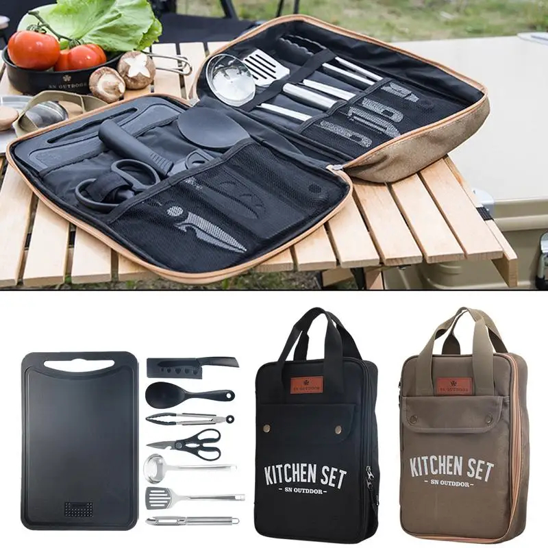 Camping Cooking Knife Set - Ensemble de 8 ustensiles de cuisine