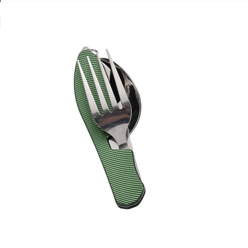Camping Cooking Knife Set - Ensemble de couverts pliables en acier