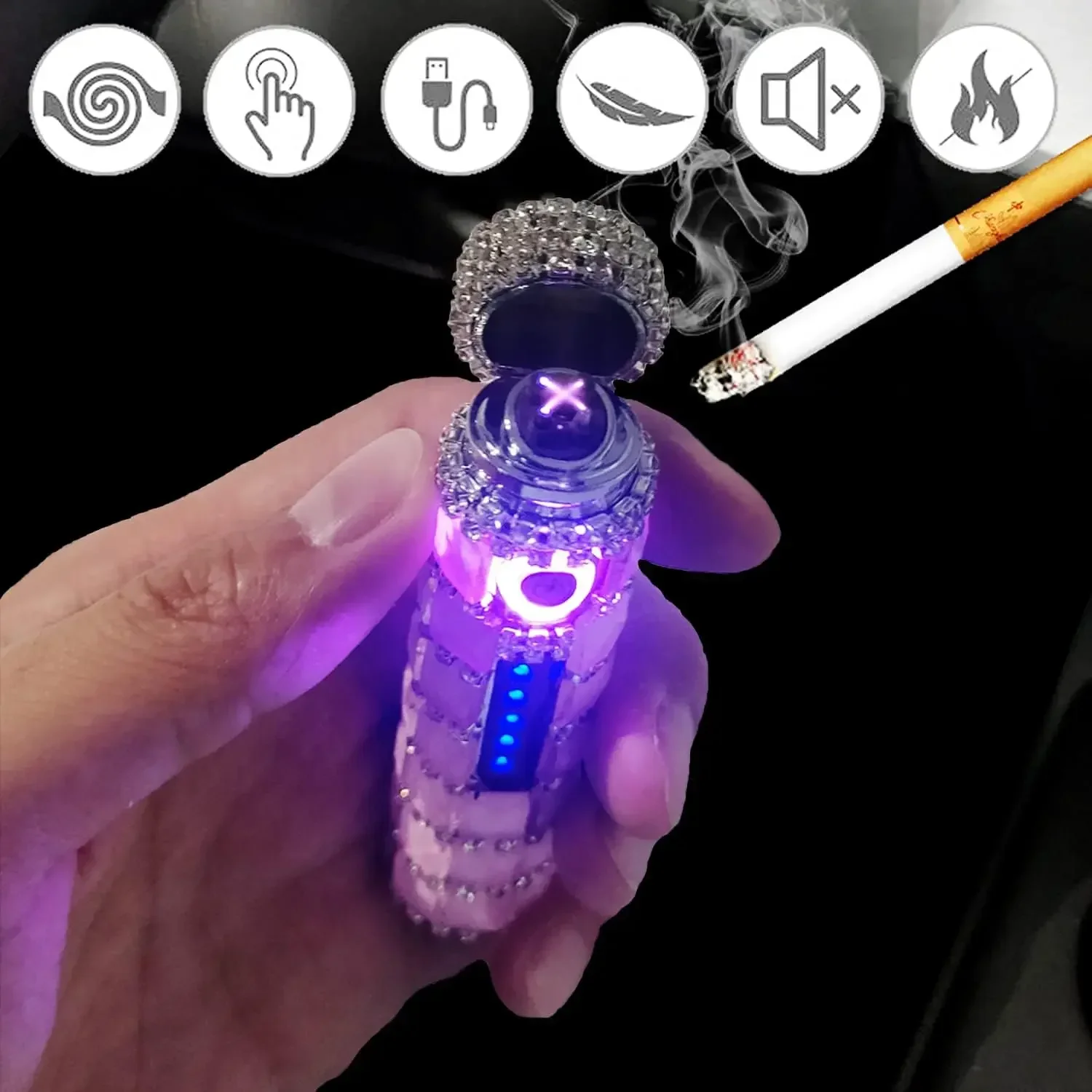 Camping Cooking Candle - Briquet électrique rechargeable USB pour femme,