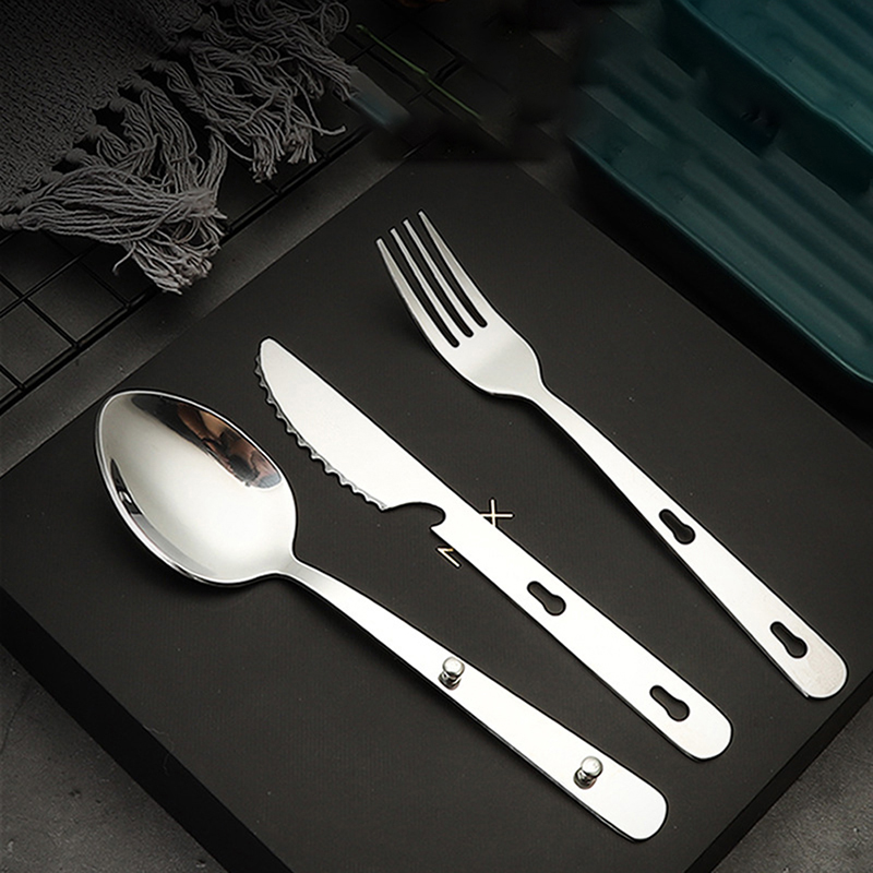 Camping Cooking Knife Set - Ensemble de couverts portables en acier