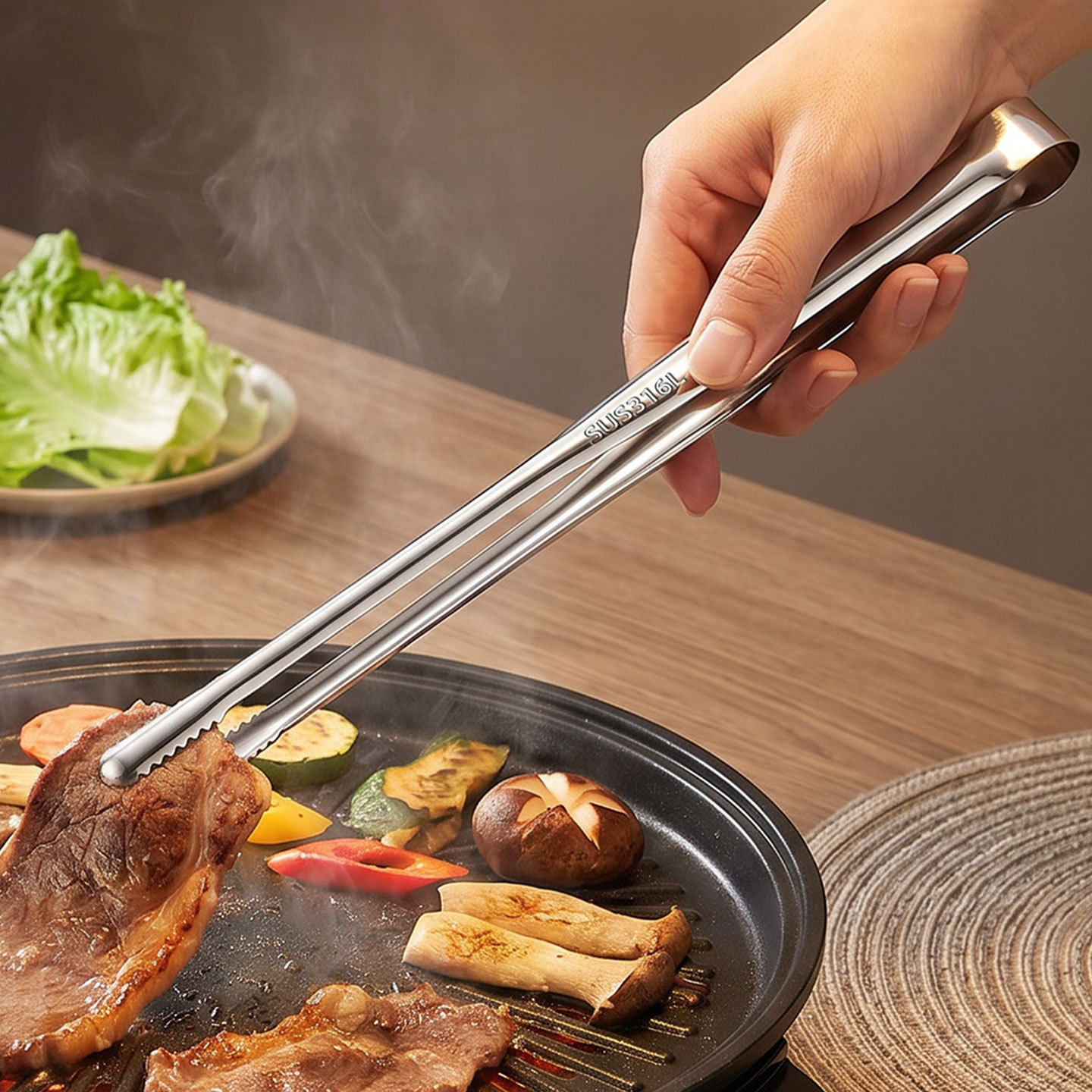 Pinces de cuisine en acier ino - Camping Cooking Device avis et prix