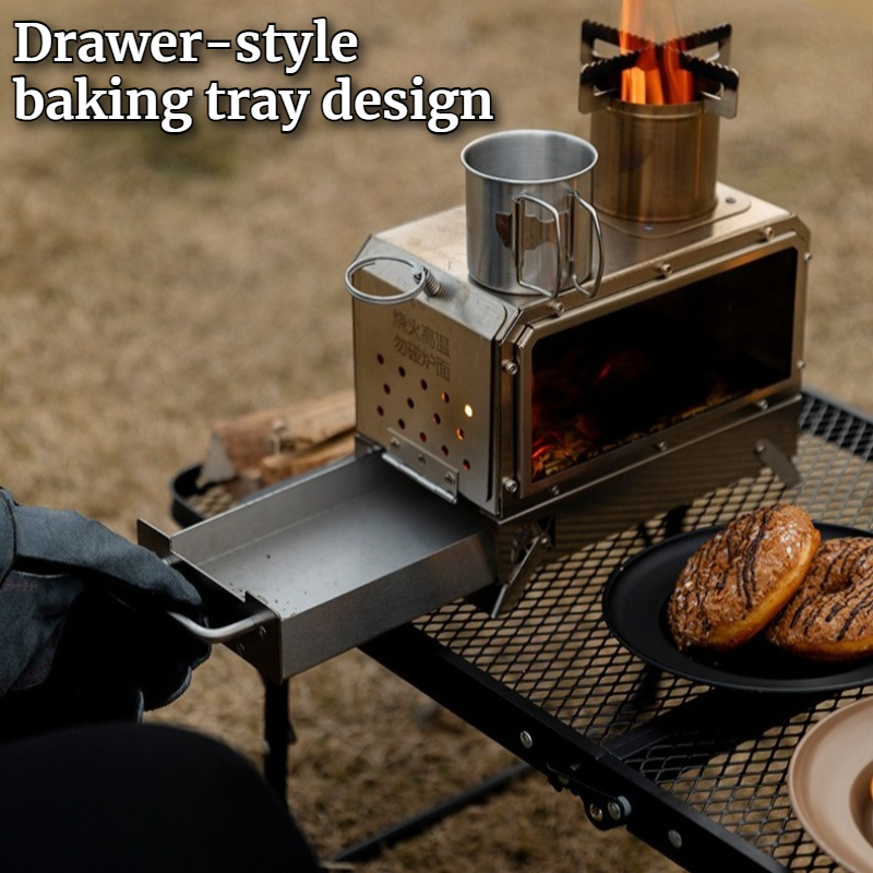 Poêle à bois carré en acier in - Camping Cooking Area avis et prix
