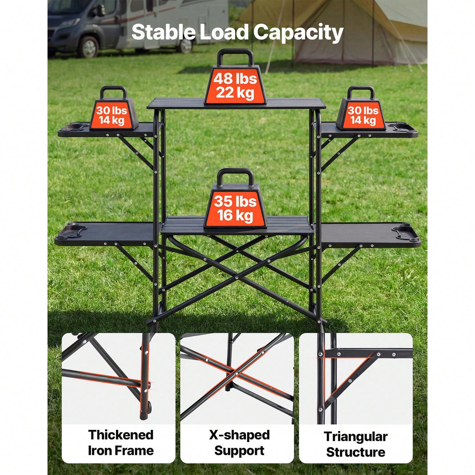 Table de cuisine de camping, s - Camping Outdoor Cooking Table avis et prix