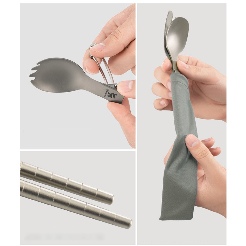 Ensemble de couverts en titane - Camping Cooking Knife Set avis et prix