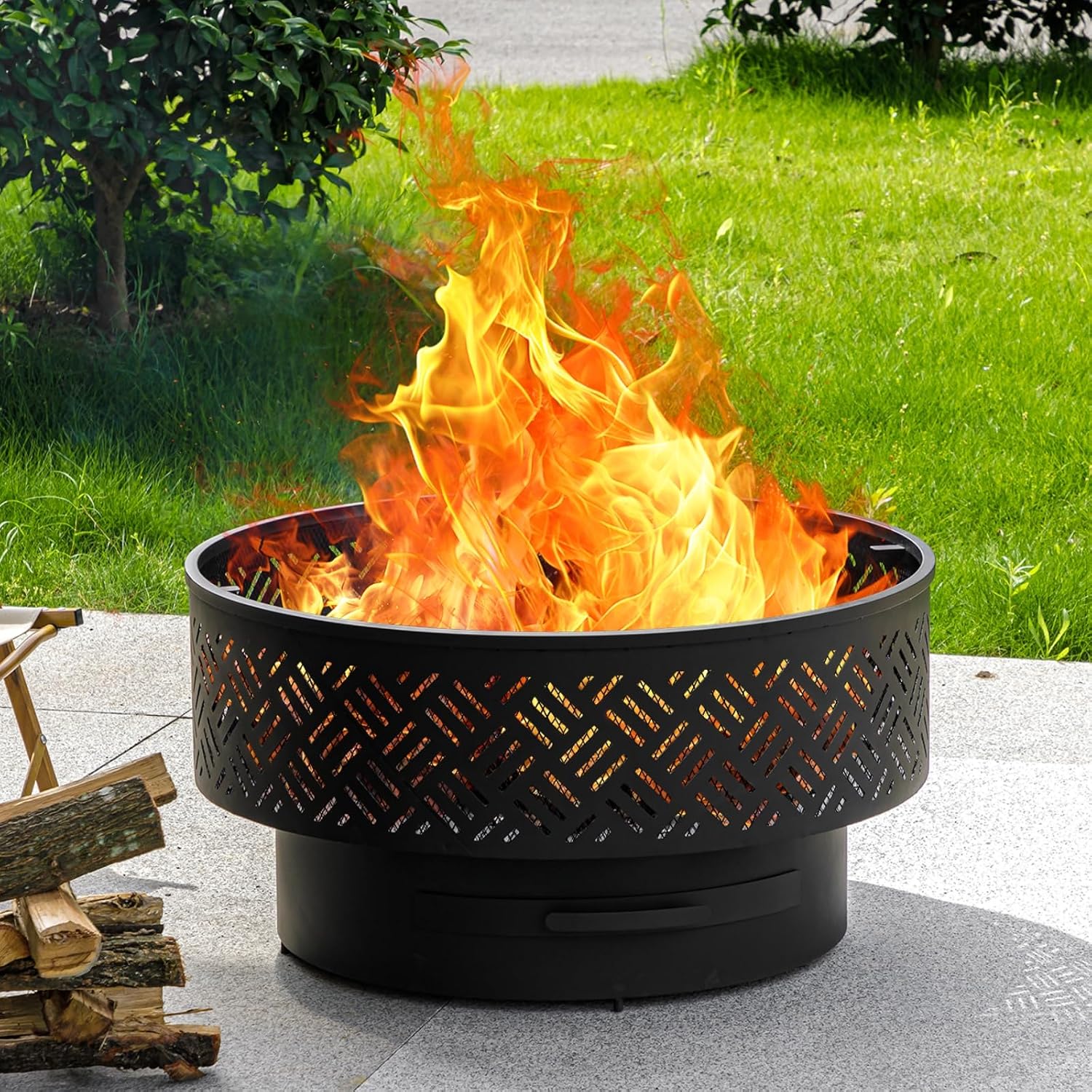 Table de foyer ronde en métal  - Camping Outdoor Cooking Table avis et prix