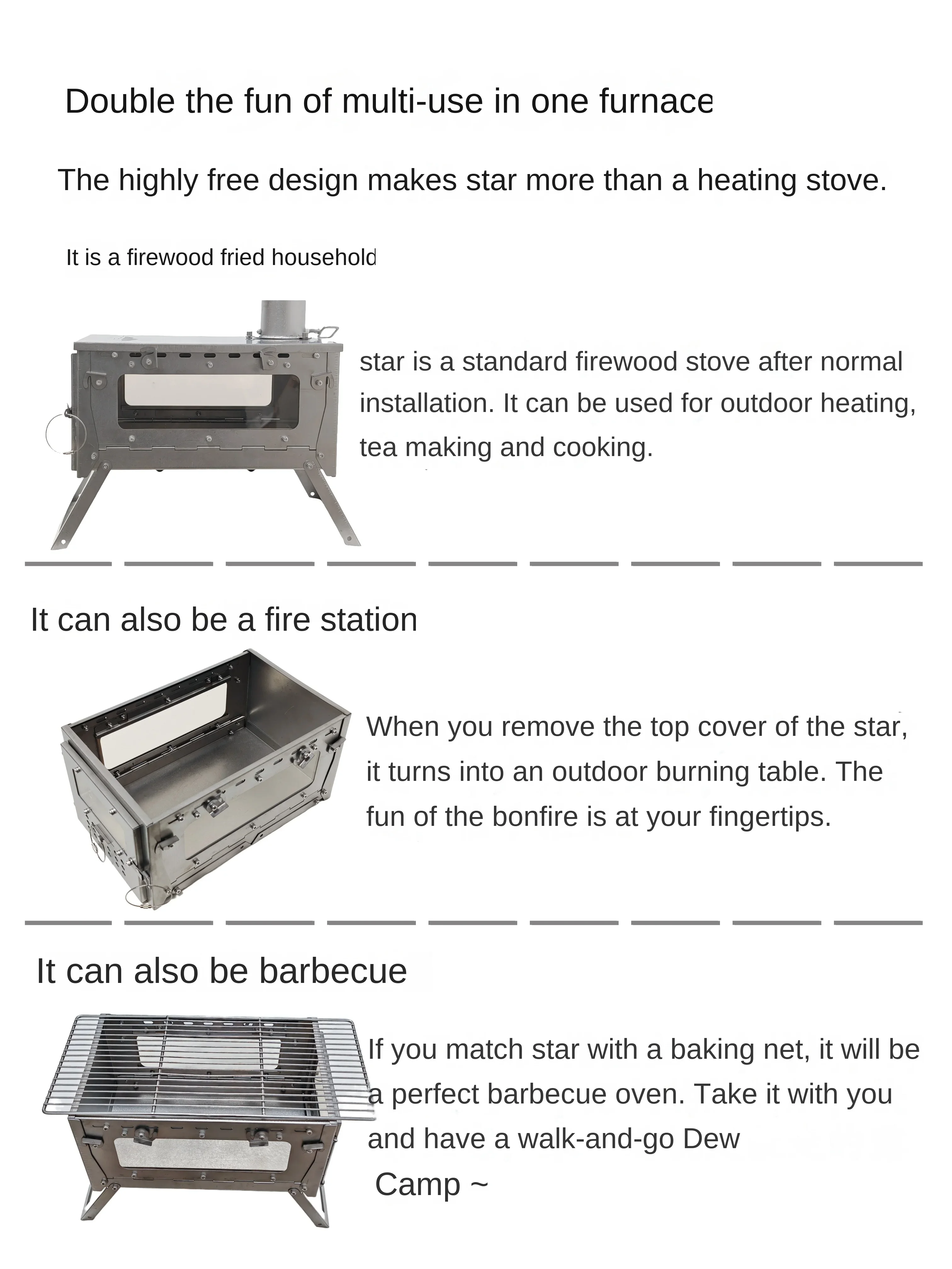 WT Star-Poêle à bois de chauff - Camping Cooking Device avis et prix