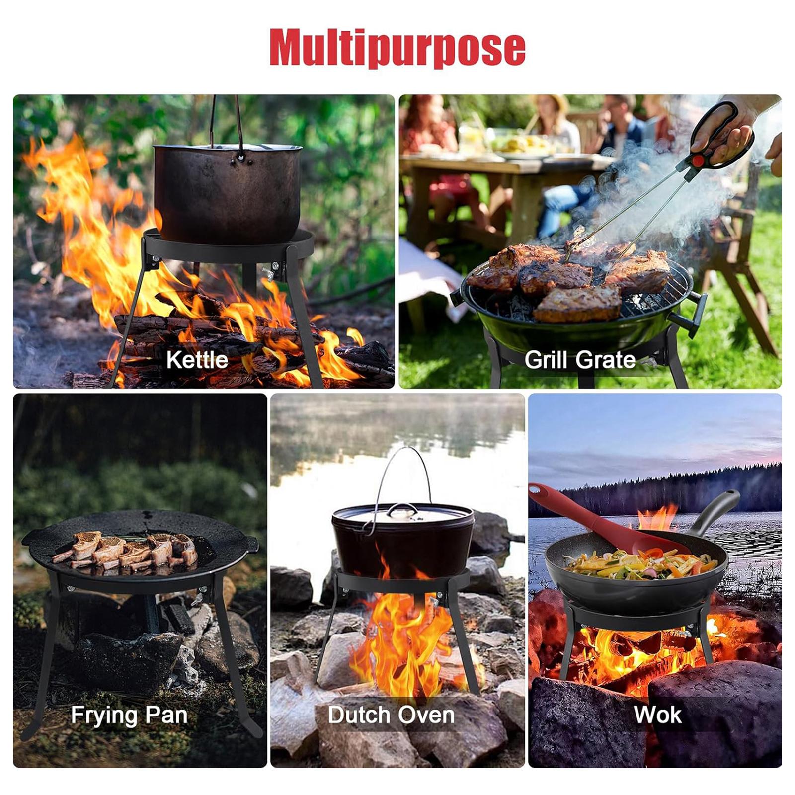 Trépied pliable en fer pour cu - Camping Cooking Griddle avis et prix