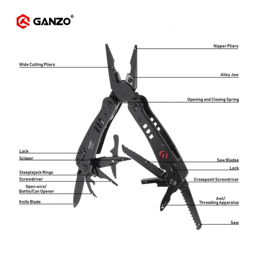 Ganzo G302 G302-H G302-B, jeu  - Camping Cooking Knife Set avis et prix