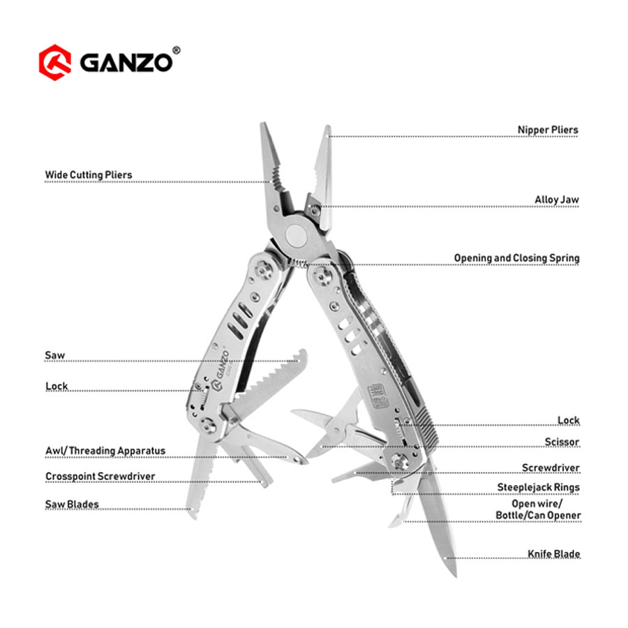 Ganzo G302 G302-H G302-B, jeu  - Camping Cooking Knife Set avis et prix