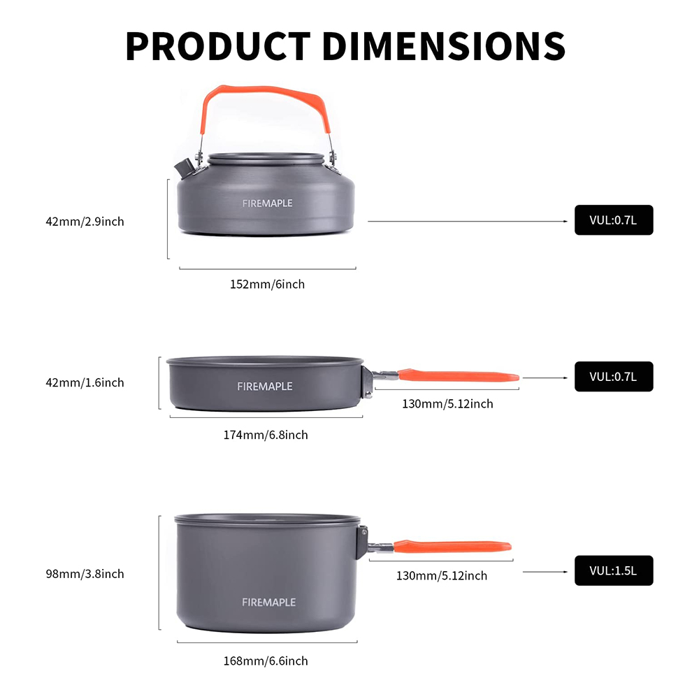 Ensemble de casseroles de piqu - Camping Cooking Box Set avis et prix